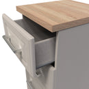 Kingston Ready Assembled 5 Drawer Tallboy in Kashmir Ash & Modern Oak