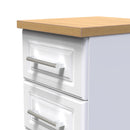 Kingston Ready Assembled Tallboy Chest of Drawers with 5 Drawers  - White Ash & Bardolino Oak