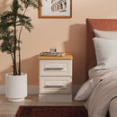Kingston Ready Assembled 2 Drawer Bedside Cabinet in Kashmir Ash & Modern Oak
