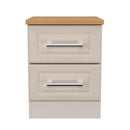 Kingston Ready Assembled 2 Drawer Bedside Cabinet in Kashmir Ash & Modern Oak