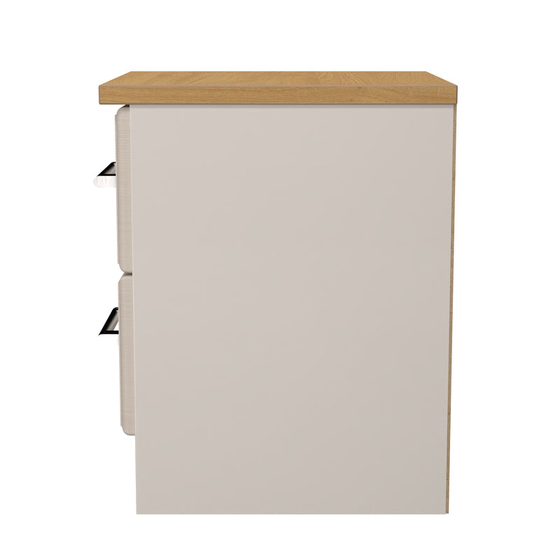 Kingston Ready Assembled 2 Drawer Bedside Cabinet in Kashmir Ash & Modern Oak