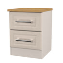 Kingston Ready Assembled 2 Drawer Bedside Cabinet in Kashmir Ash & Modern Oak