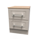 Kingston Ready Assembled 2 Drawer Bedside Cabinet in Kashmir Ash & Modern Oak