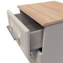 Kingston Ready Assembled 2 Drawer Bedside Cabinet in Kashmir Ash & Modern Oak