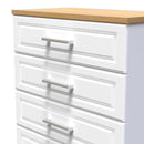 Kingston Ready Assembled Chest of Drawers with 5 Drawers  - White Ash & Bardolino Oak