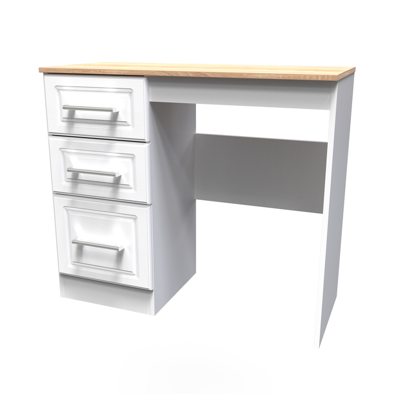 Kingston Ready Assembled Dressing Table  - White Ash & Bardolino Oak