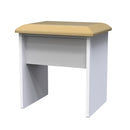 Kingston Ready Assembled Dressing Table Stool  - White Ash & Bardolino Oak