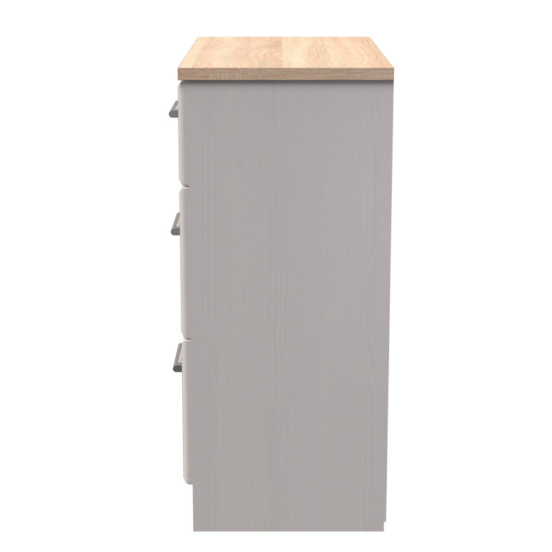 Kingston Ready Assembled 3 Drawer Deep Chest in Kashmir Ash & Modern Oak