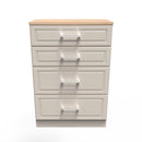 Kingston Ready Assembled 4 Drawer Deep Chest in Kashmir Ash & Modern Oak