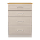 Kingston Ready Assembled 4 Drawer Deep Chest in Kashmir Ash & Modern Oak