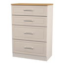 Kingston Ready Assembled 4 Drawer Deep Chest in Kashmir Ash & Modern Oak