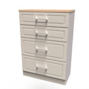 Kingston Ready Assembled 4 Drawer Deep Chest in Kashmir Ash & Modern Oak