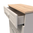 Kingston Ready Assembled 4 Drawer Deep Chest in Kashmir Ash & Modern Oak