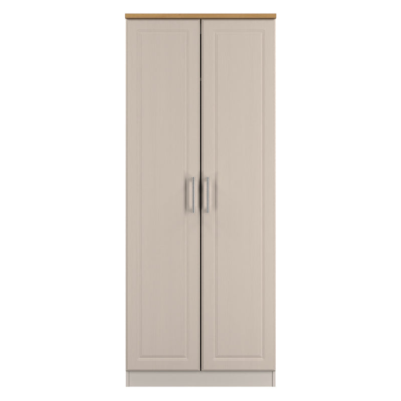 Kingston Ready Assembled 2 Door Wardrobe in Kashmir Ash & Modern Oak