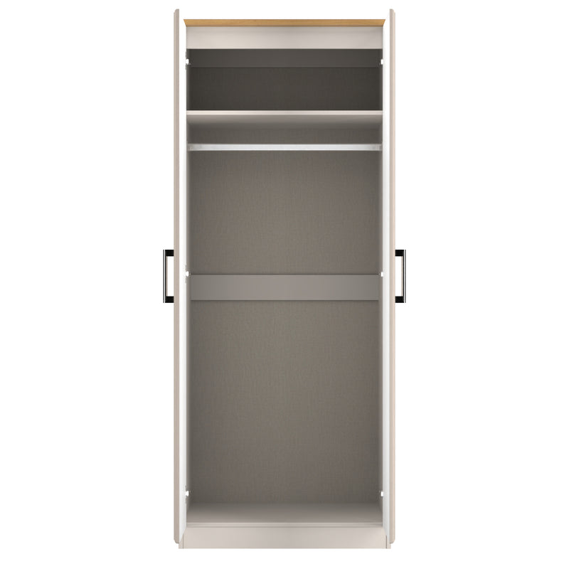 Kingston Ready Assembled 2 Door Wardrobe in Kashmir Ash & Modern Oak