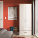 Kingston Ready Assembled 2 Door 2 Drawer Wardrobe in Kashmir Ash & Modern Oak