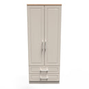 Kingston Ready Assembled 2 Door 2 Drawer Wardrobe in Kashmir Ash & Modern Oak