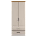 Kingston Ready Assembled 2 Door 2 Drawer Wardrobe in Kashmir Ash & Modern Oak