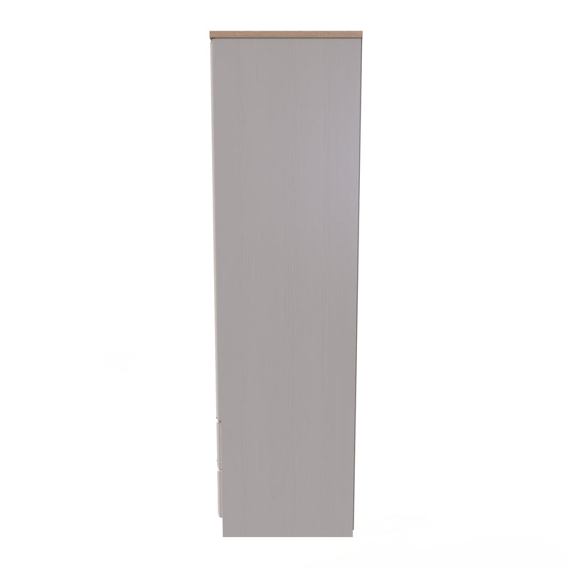 Kingston Ready Assembled 2 Door 2 Drawer Wardrobe in Kashmir Ash & Modern Oak
