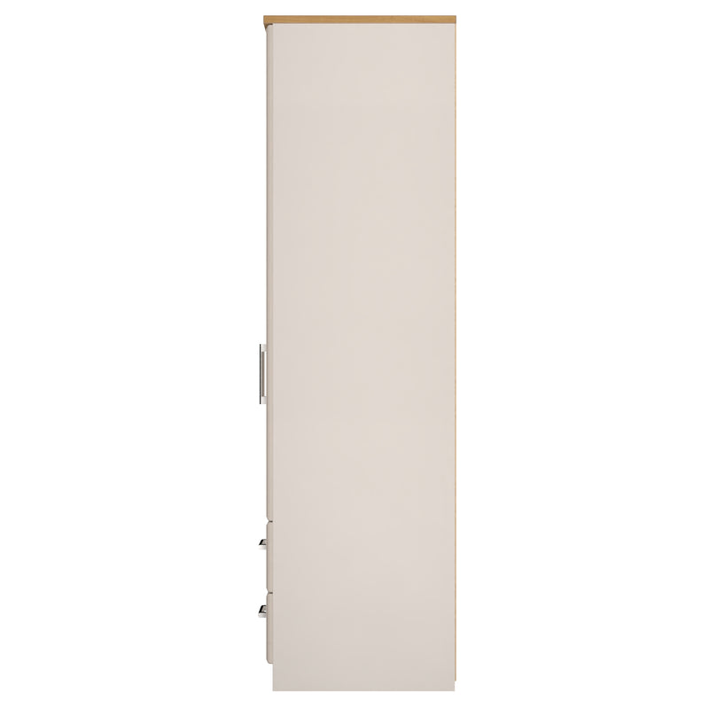 Kingston Ready Assembled 2 Door 2 Drawer Wardrobe in Kashmir Ash & Modern Oak