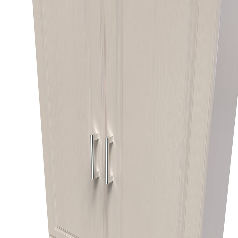 Kingston Ready Assembled 2 Door 2 Drawer Wardrobe in Kashmir Ash & Modern Oak