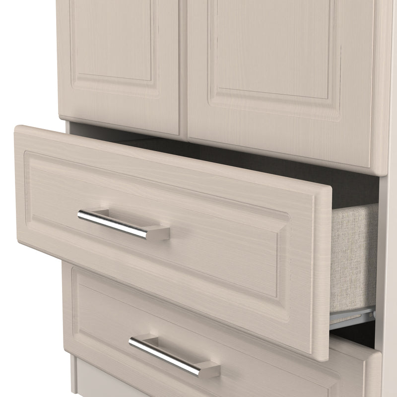 Kingston Ready Assembled 2 Door 2 Drawer Wardrobe in Kashmir Ash & Modern Oak