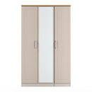 Kingston Ready Assembled Triple Mirror Wardrobe in Kashmir Ash & Modern Oak