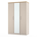 Kingston Ready Assembled Triple Mirror Wardrobe in Kashmir Ash & Modern Oak