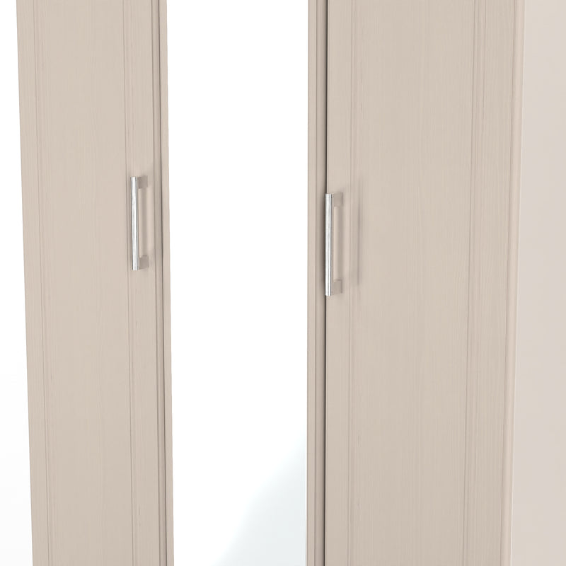 Kingston Ready Assembled Triple Mirror Wardrobe in Kashmir Ash & Modern Oak