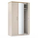 Kingston Ready Assembled Triple Mirror Wardrobe in Kashmir Ash & Modern Oak