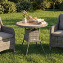 Outsunny Outdoor PE Rattan Dining Table w/ Wood-plastic Composite Top, Natural
