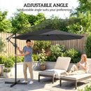 Outsunny 3(m) Banana Parasol Cantilever Umbrella Garden