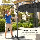 Outsunny 3(m) Banana Parasol Cantilever Umbrella Garden