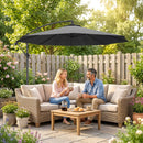 Outsunny 3(m) Banana Parasol Cantilever Umbrella Garden