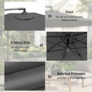 Outsunny 3(m) Banana Parasol Cantilever Umbrella Garden