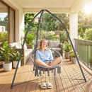 Outsunny Hammock Stand Adjustable Height, for Patio, Garden, Black