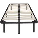 HOMCOM 3ft Single Bed Frame, Metal Platform Bed Frame with 2 x 14 Wood Slats