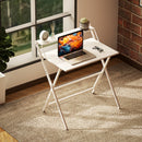 HOMCOM 81.5 cm Folding Computer Desk for Small Spaces Bedroom, White