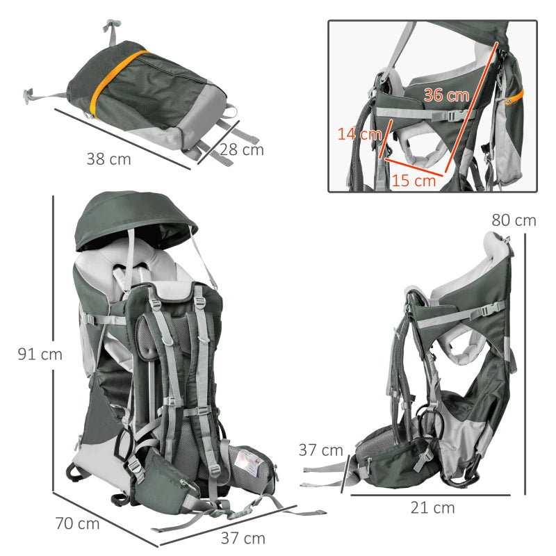HOMCOM Baby Carrier Backpack - Green