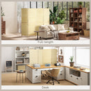 HOMCOM Freestanding Room Divider 4 Panel Folding Natural, 180 X 180cm