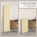HOMCOM Freestanding Room Divider 4 Panel Folding Natural, 180 X 180cm