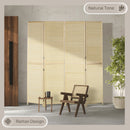 HOMCOM Freestanding Room Divider 4 Panel Folding Natural, 180 X 180cm