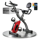SPORTNOW 3-In-1 Folding Exercise Bike with Resistance Bands, Red
