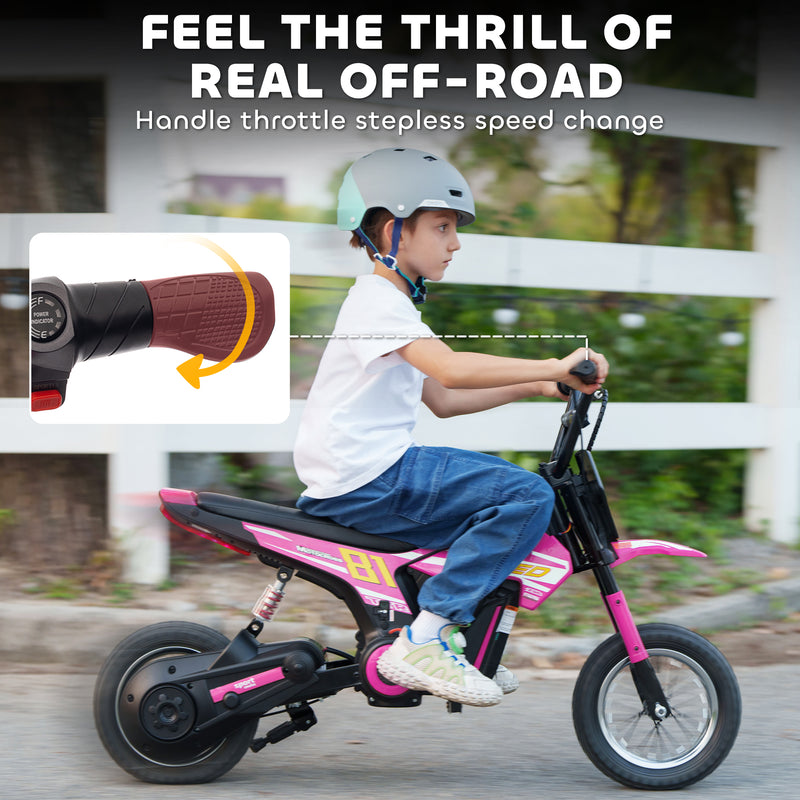 AIYAPLAY 24V Battery Powered Ride On Motorcycle with Rear Suspension