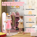 AIYAPLAY Kids Cloth Rail With Storage Shelf, Boxes, Mirror For Bedroom