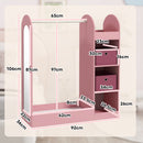 AIYAPLAY Kids Cloth Rail With Storage Shelf, Boxes, Mirror For Bedroom