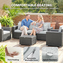 Outsunny Rattan Garden Furniture Set with Wide Armrests, Cushions, Dark Grey