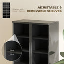 HOMCOM Set of 2 CD Storage Units with Adjustable Shelves, High Gloss Black