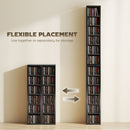 HOMCOM Set of 2 CD Storage Units with Adjustable Shelves, High Gloss Black