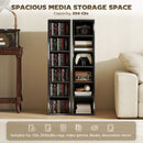 HOMCOM Set of 2 CD Storage Units with Adjustable Shelves, High Gloss Black